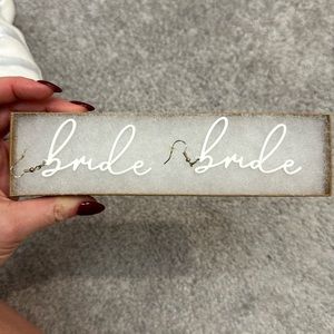 Bride modern script earrings